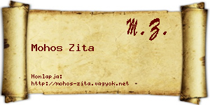 Mohos Zita névjegykártya