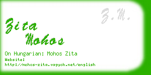 zita mohos business card